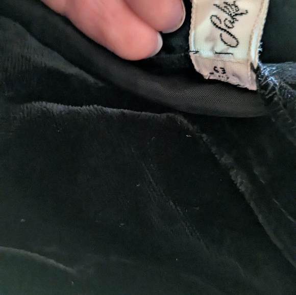 Vintage Saks Fifth Avenue black velvet ultra wide leg palazzo pants - size 12 - Picture 4 of 5